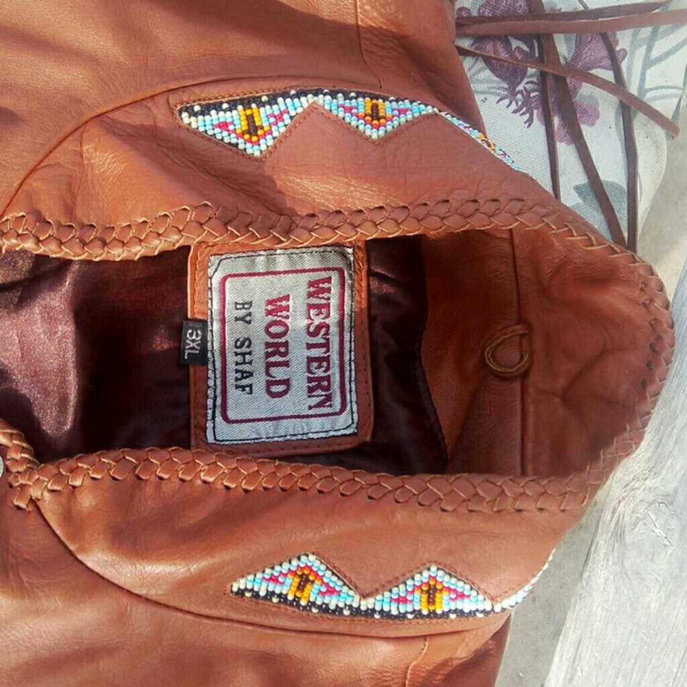 Native leather vest hand made