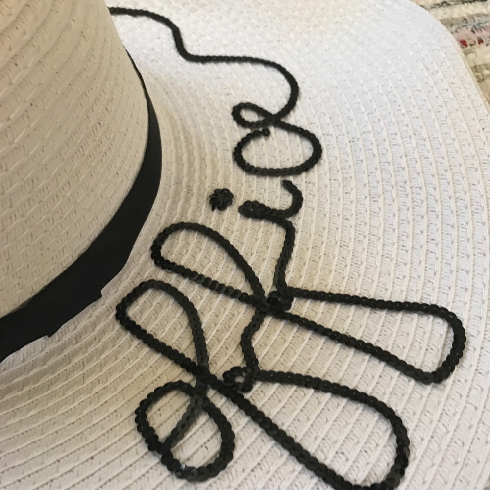 LAST ONE!! "Out of office" Sequin Floppy Beach Hat - Picture 2 of 2