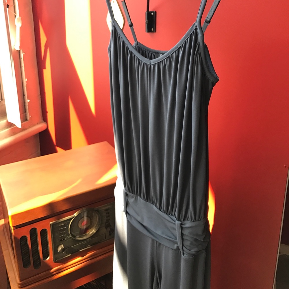 Belted tank one piece jumpsuit