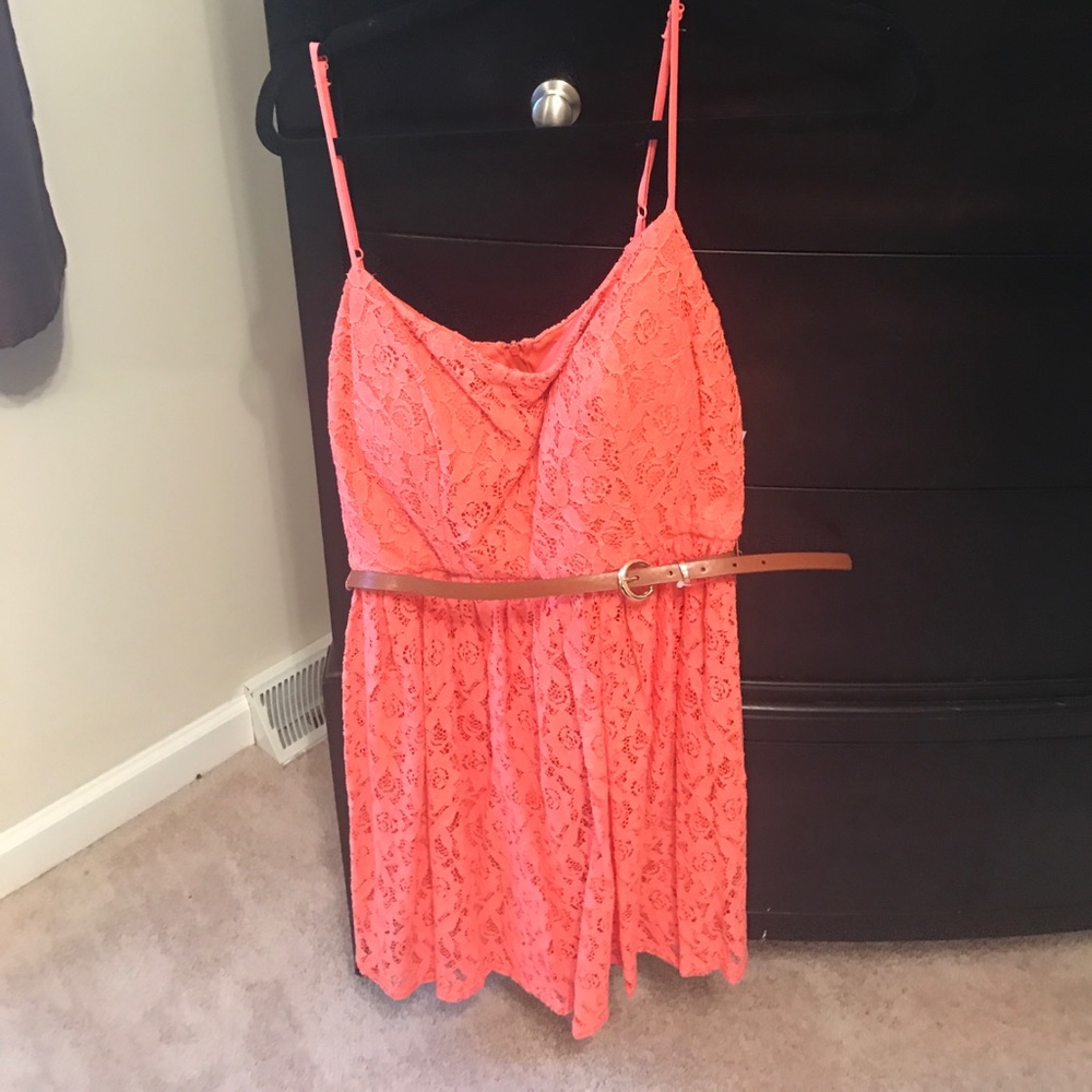 Coral lace sundress