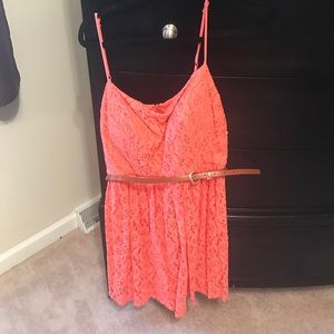 Coral lace sundress