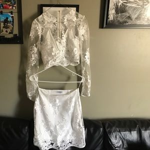 White lace two piece set