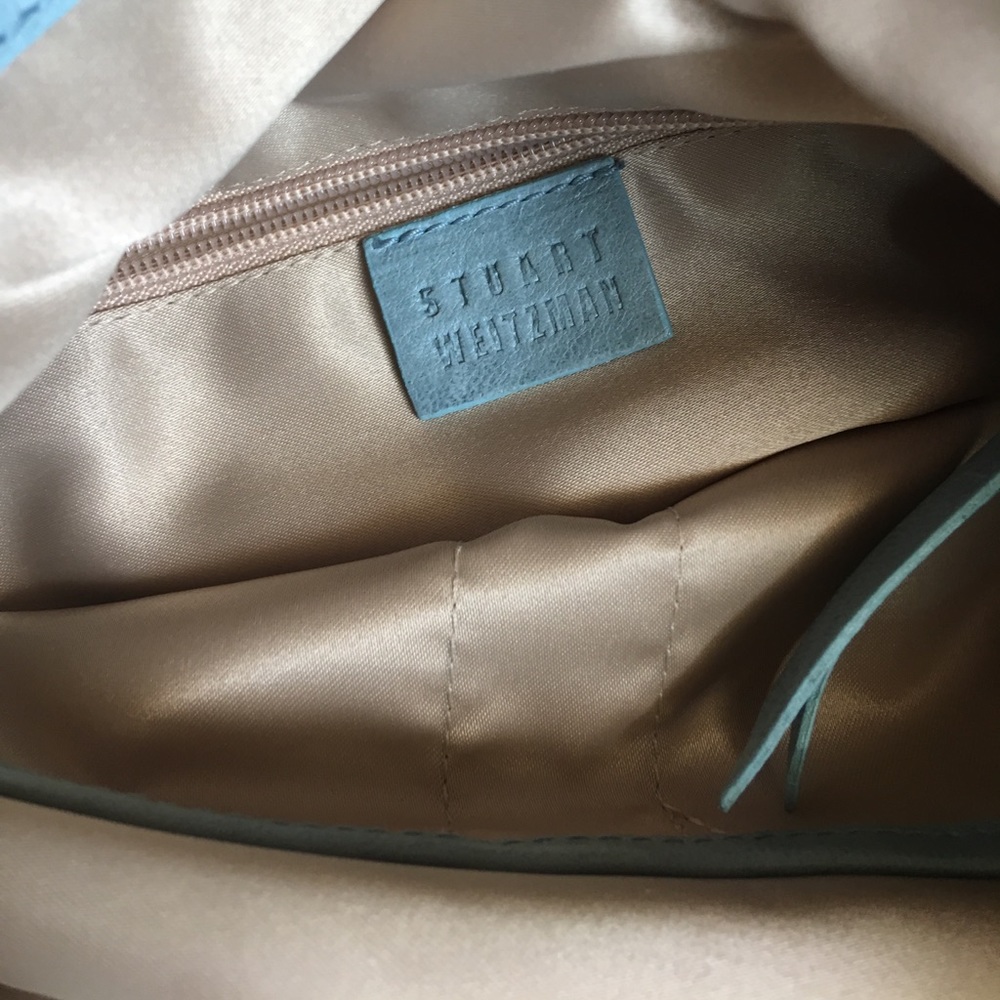 Stuart Weitzman Leather Sea Foam Green Clutch