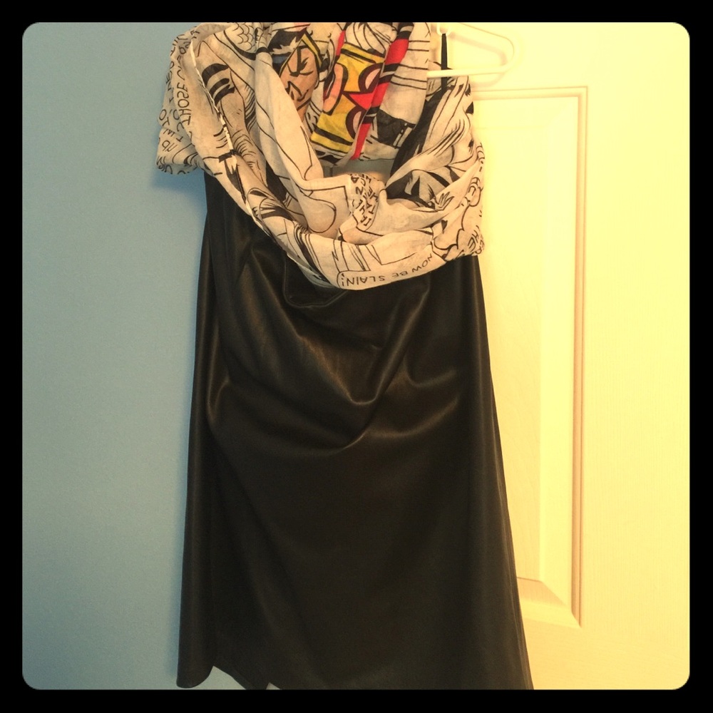 Gently-worn, black, faux leather skirt - Eloquii