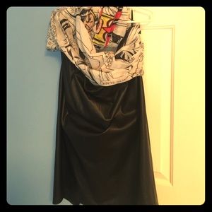 Gently-worn, black, faux leather skirt - Eloquii