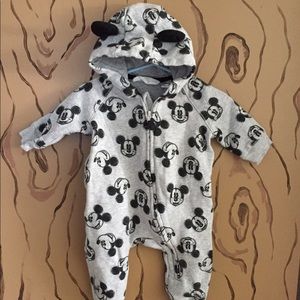 H&M hooded Mickey Mouse onesie for baby boys