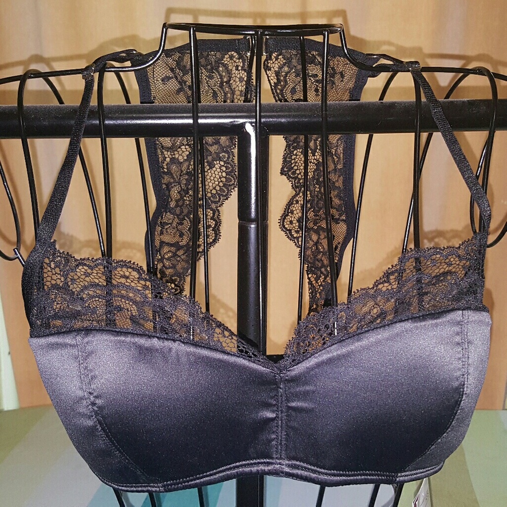 Satin and Lace Soft cup bra