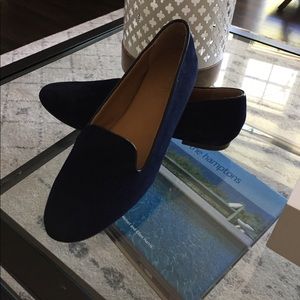 New J.CREW Size 8 Navy Suede Cora Loafers