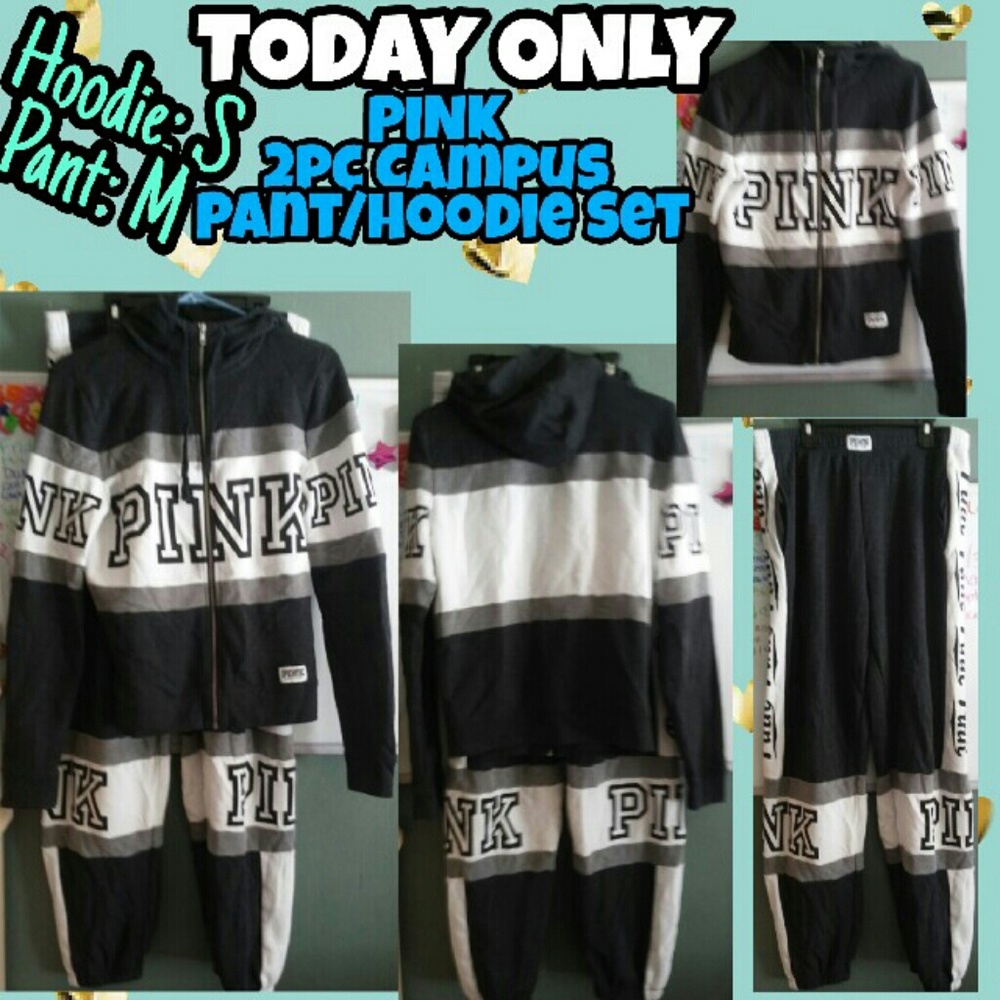 Victoria Secret PINK 2pc Campus Sweats/Hoodie Set