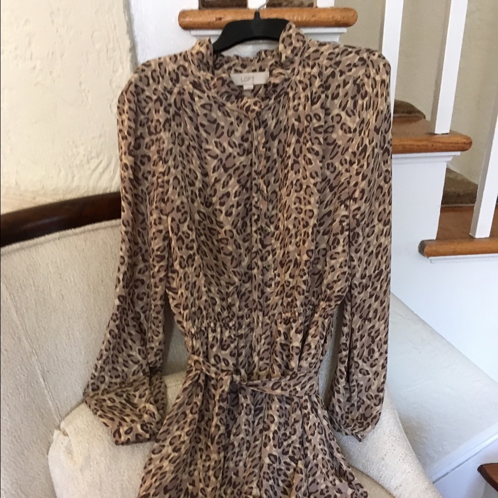 Loft Size 8 Leopard Wrap Dress