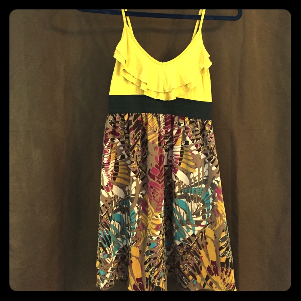 Fall colors spaghetti tank babydoll dress