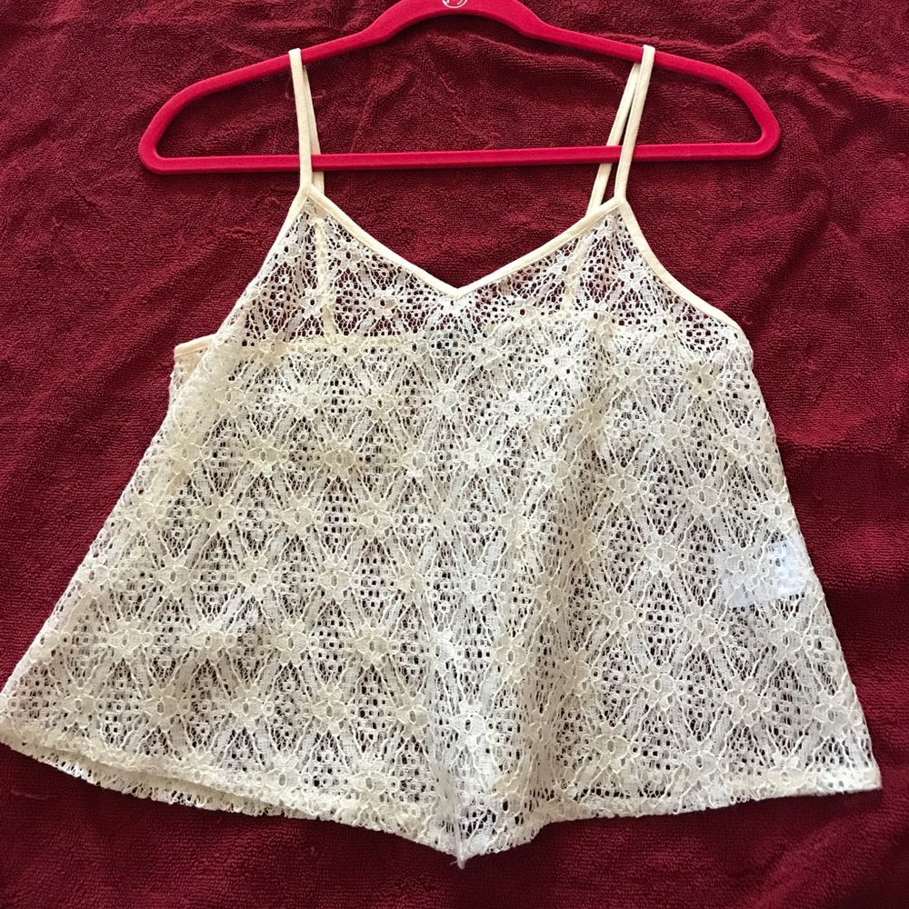 White see through tank top