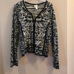 Chico's Animal Print Cardigan