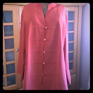 Coral Button Down Top