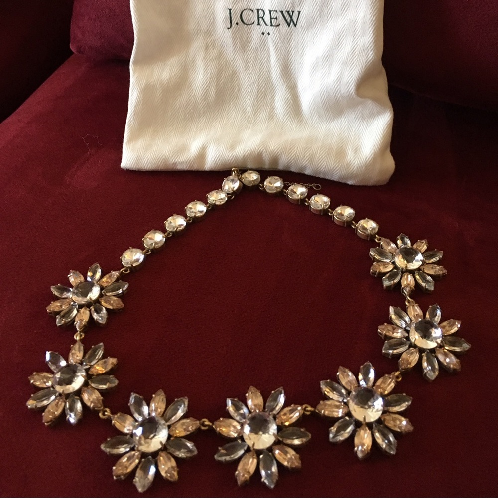 J. CREW Floral Crystal Necklace
