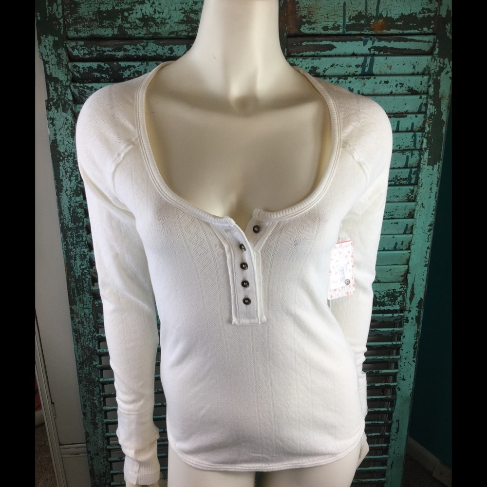 NWT Free People Sugar and Spice Henley Tee - Picture 1 of 5