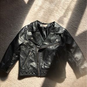 Kids (girls) black leather jacket