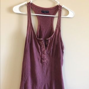 Washed out maroon Henley tank