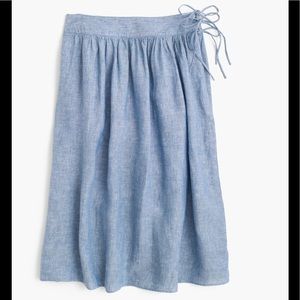Beautiful Green J. Crew Linen Midi Skirt