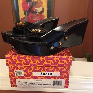 Tori Burch Patent Platforms, "Rosie Patent Calf"