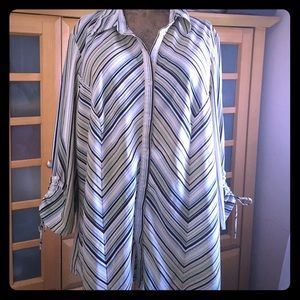 Mint Green Stripe Button Down Top