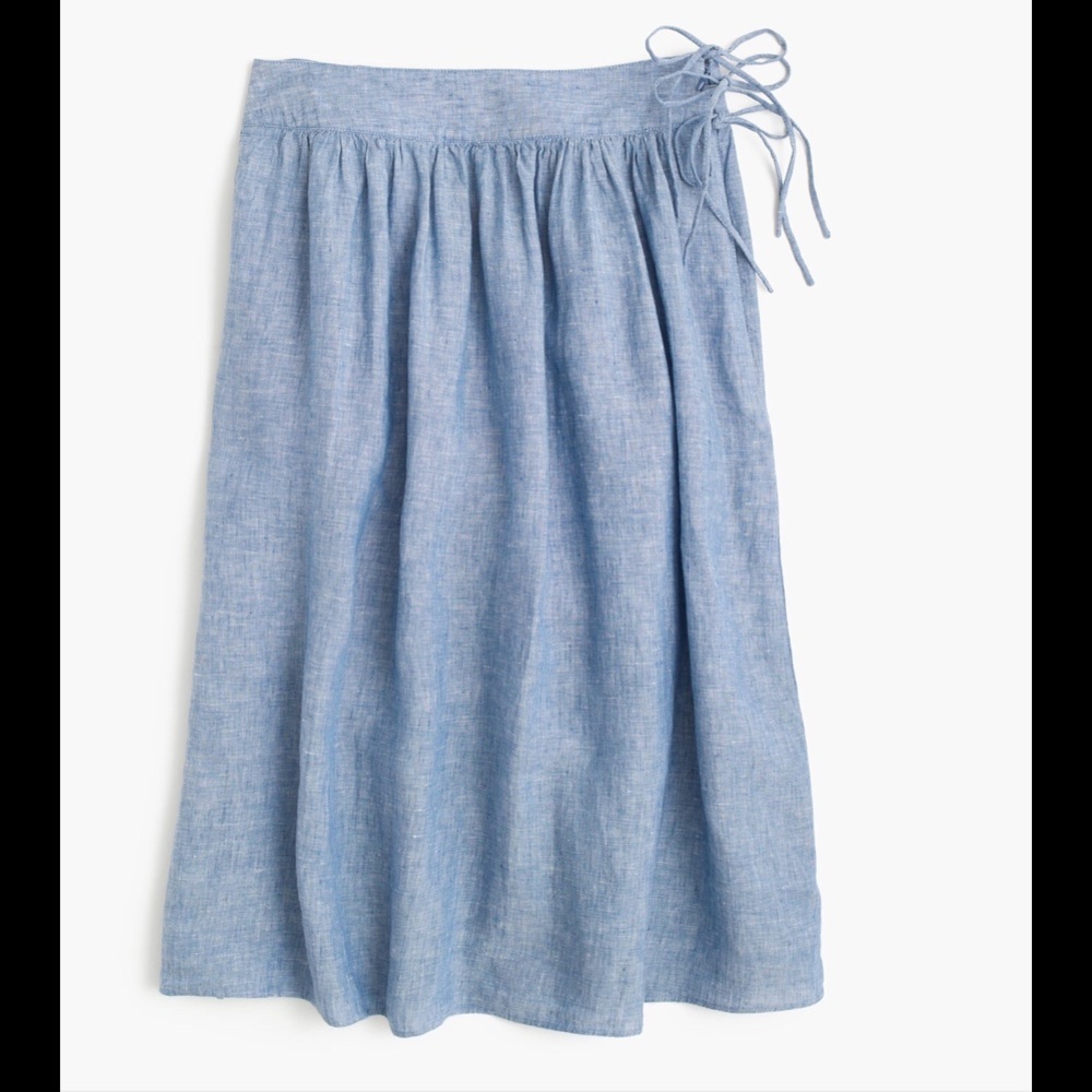 Beautiful Chambray Linen J. Crew Midi Skirt