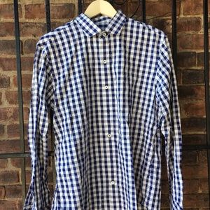 Men's medium blue checkered shirt