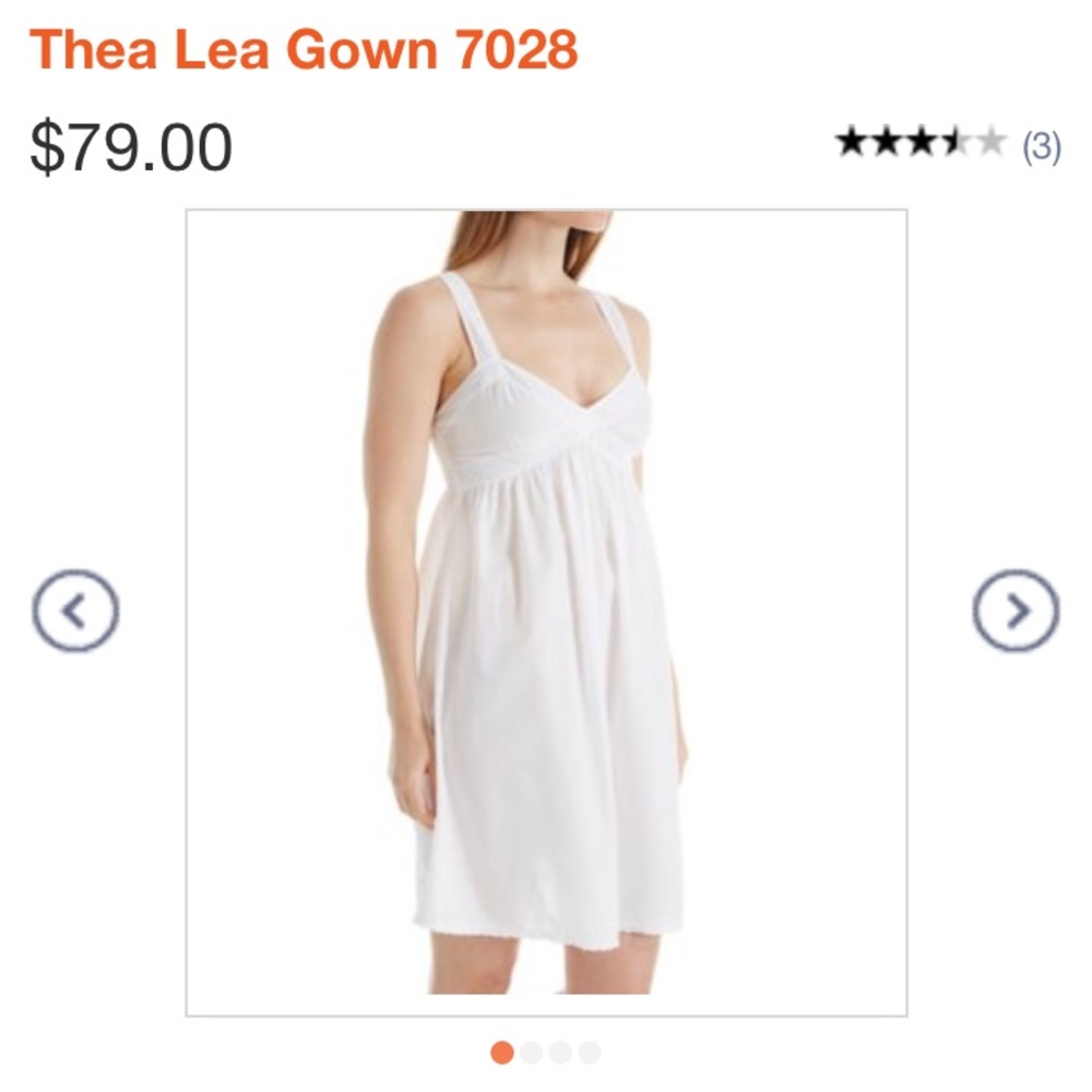 Cotton Nightgown Low Cut White