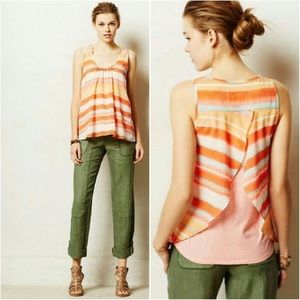 Anthropologie Merlon Orange Stripe Tank (M)