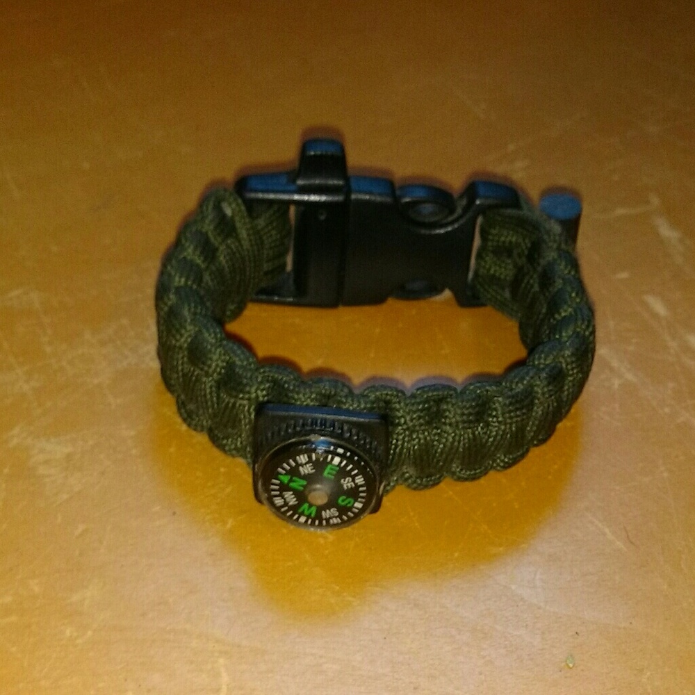 4in1 Paracord Compass Bracelet, 4 Different Colors - Picture 2 of 6