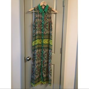 Flying Tomato bohemian button-down dress w/collar