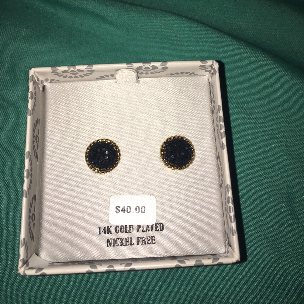 New gold plated black studs