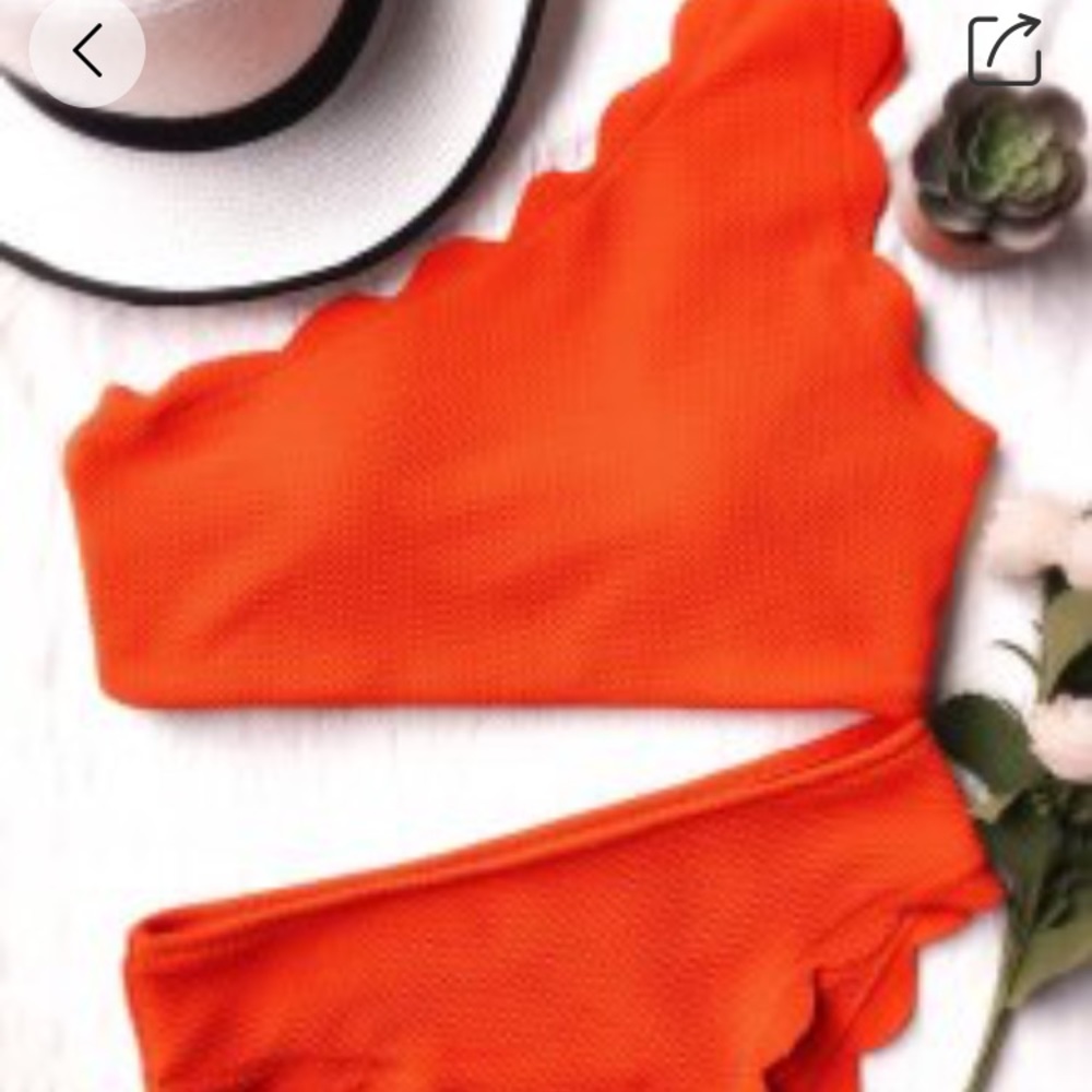 Orange Scalloped two Piece bikini!