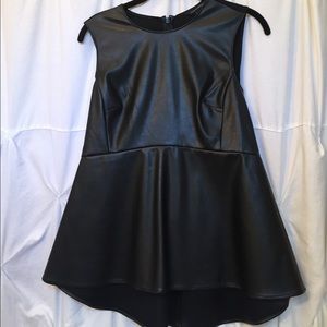 Banana Republic Leather Peplum Top