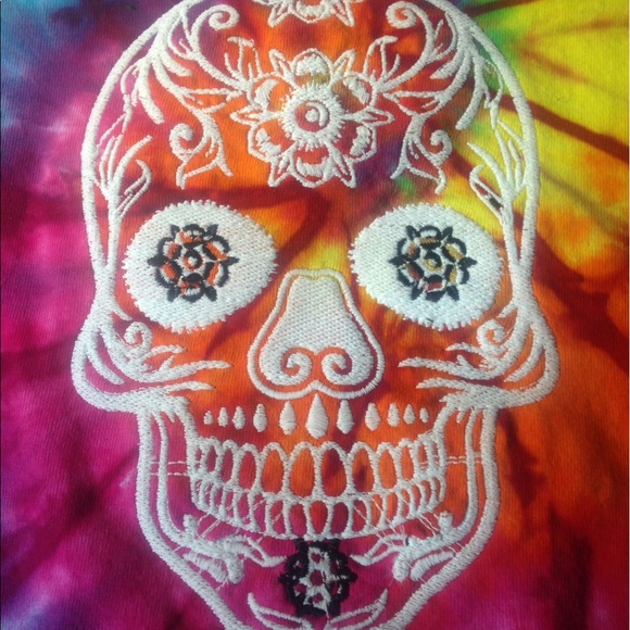 Custom Tie Dye with Glow-In-The-Dark embroidery - Picture 2 of 3