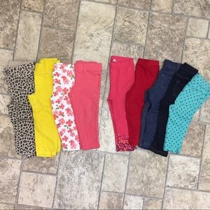 Bundle 9 pairs baby girl leggings pants size 12 m
