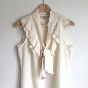 LOFT | Off-White Sleeveless Blouse LOFT | Off-White Sleeveless Blouse