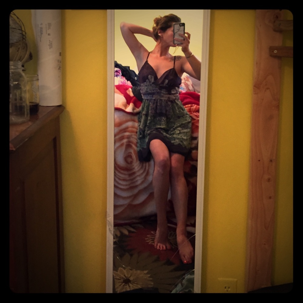 Sheer sundress beautiful orchid print