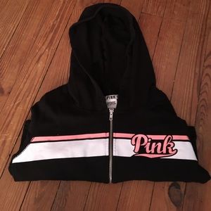 VS Pink Full-Zip Logo Hoodie