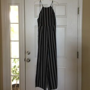 Black and White jumpsuit w/adjustable straps