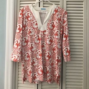 J. McLaughlin  dragon orange top