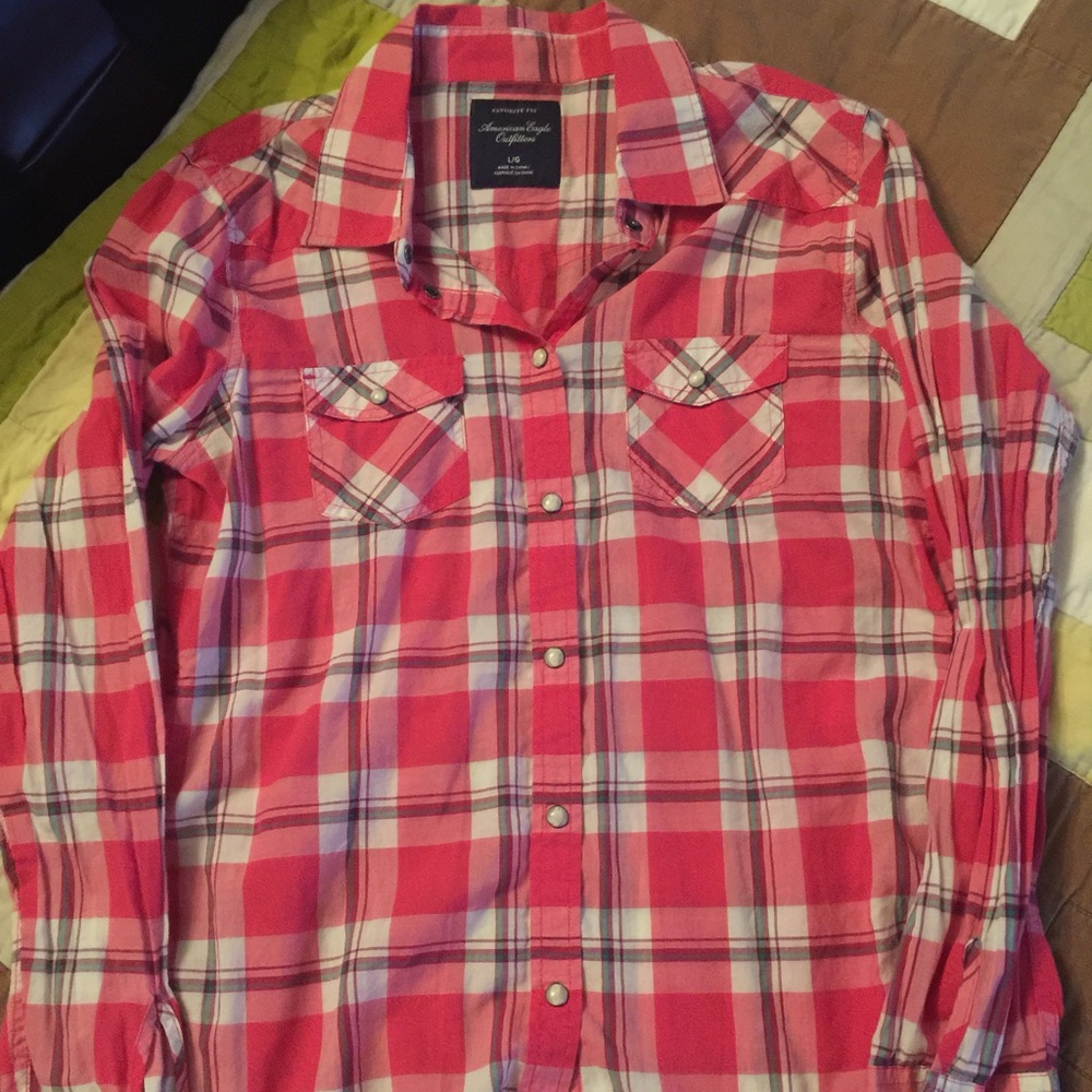 Pinkish-red plaid with green and purple