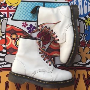 White Matte Doc Martens US L Size 8
