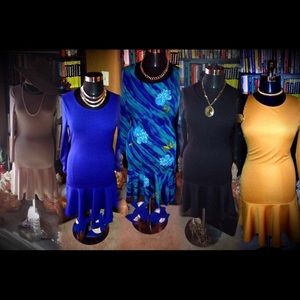 Elegant Knit Flounce Dresses