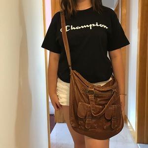 Cross body brown purse