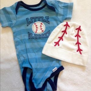 Gerber onsie and matching beanie