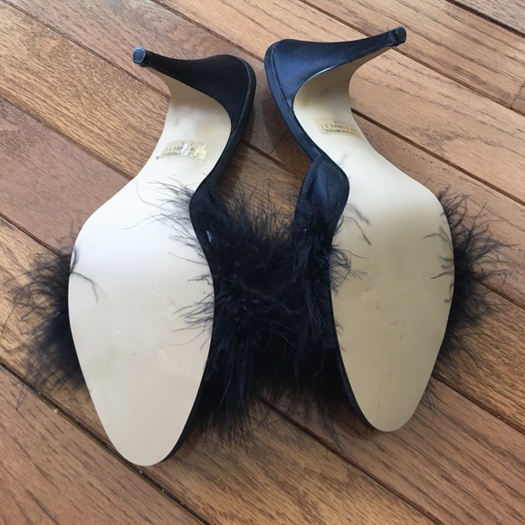 Vintage healed feather slippers - Picture 2 of 3