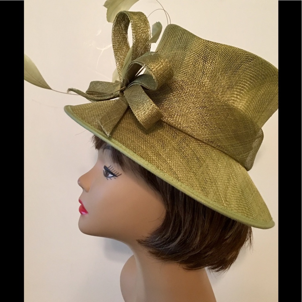 Vintage Derby Hat - Bow + Feathers
