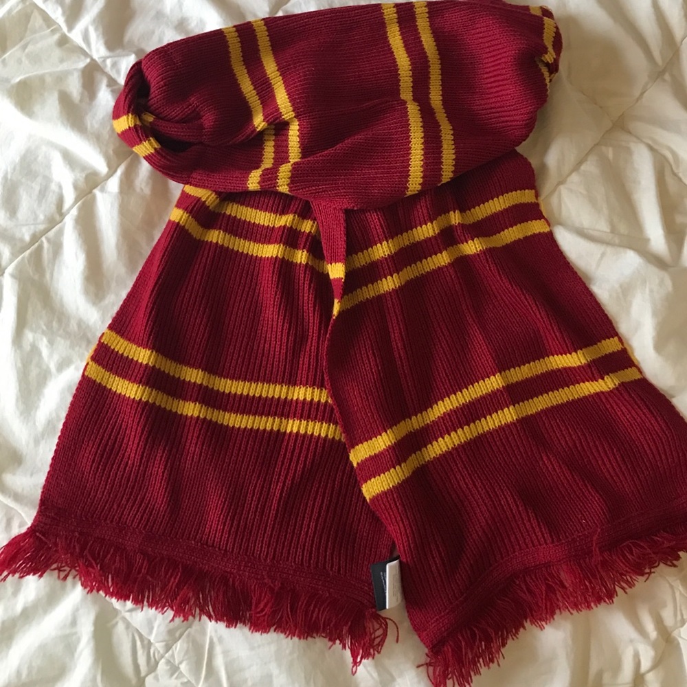 Red and yellow striped scarf