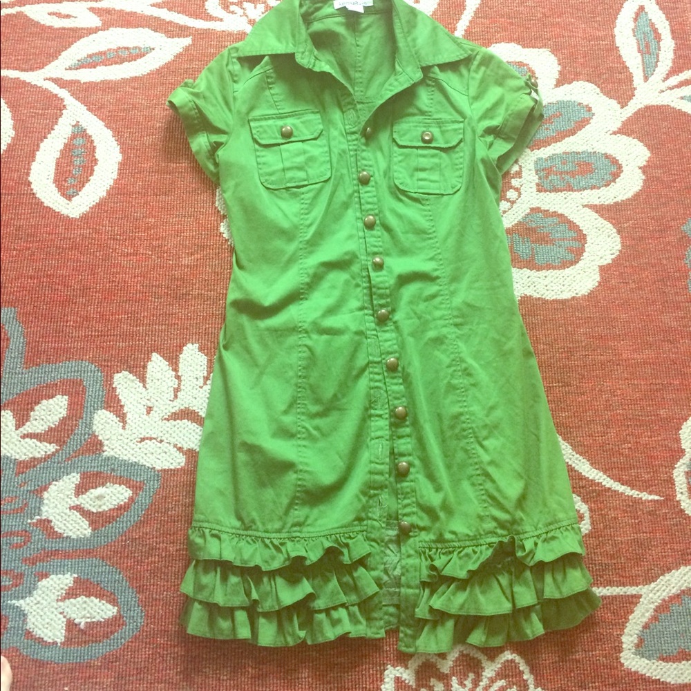Green button up women's dress